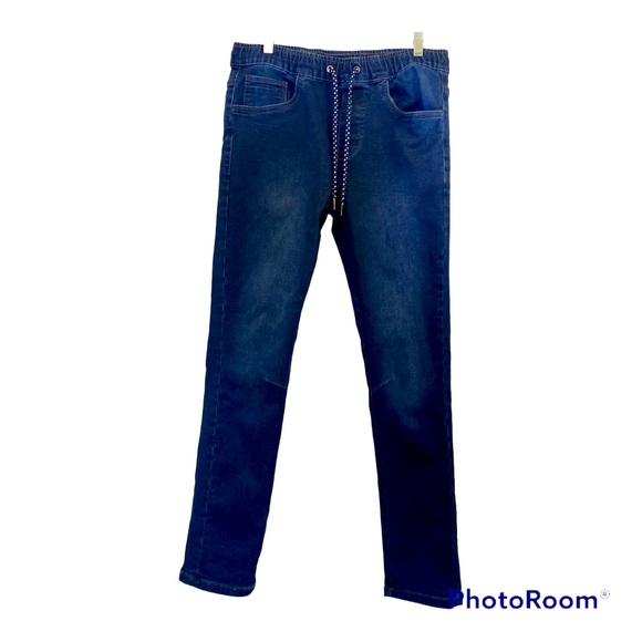 Steve's Jeans Jeggings Slim Stretch Lightweight Dark Wash Drawstring 30/30 - Picture 1 of 12